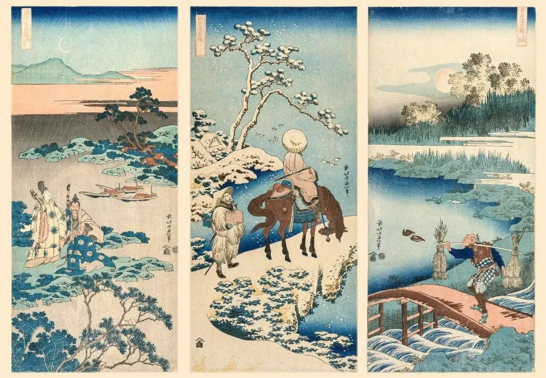 The Work of Hokusai - 1000 Piece Jigsaw Puzzle (Grafika) - Completed Puzzle