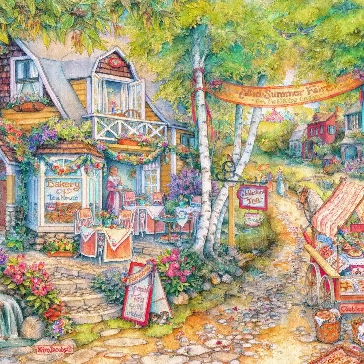 Cobblestone Inn - 1000 Piece Jigsaw Puzzle (Grafika) - Completed Puzzle