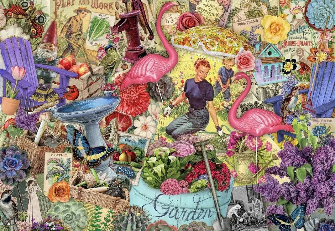 Garden Collage - 1000 Piece Jigsaw Puzzle (Grafika) - Completed Puzzle
