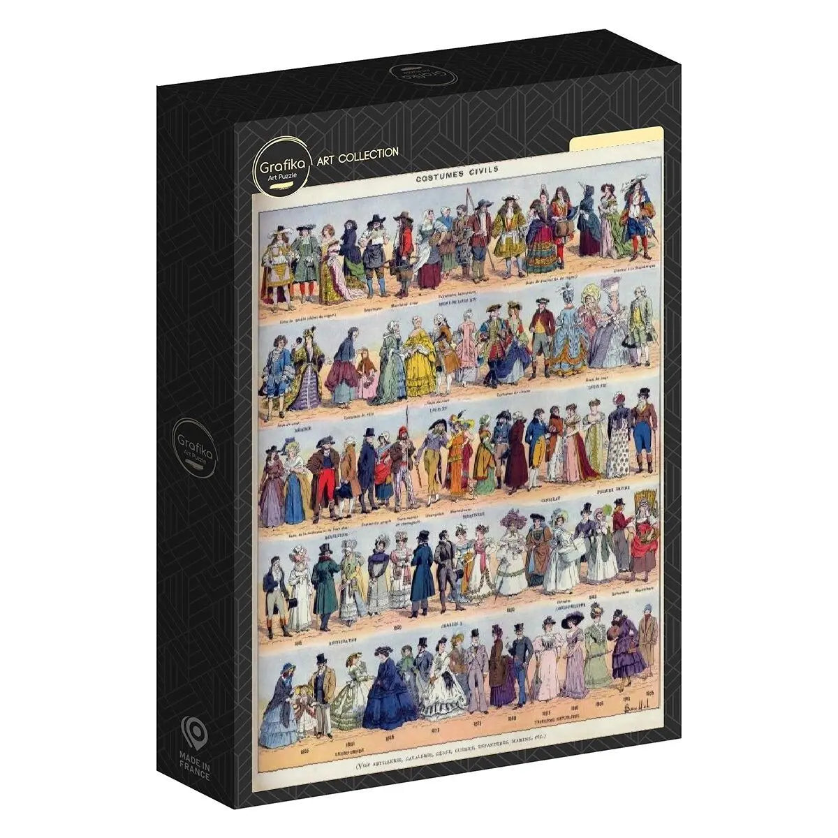 Box, turned right: Illustration from Larousse: Civilian Costumes - 500 Piece Jigsaw Puzzle (Grafika)