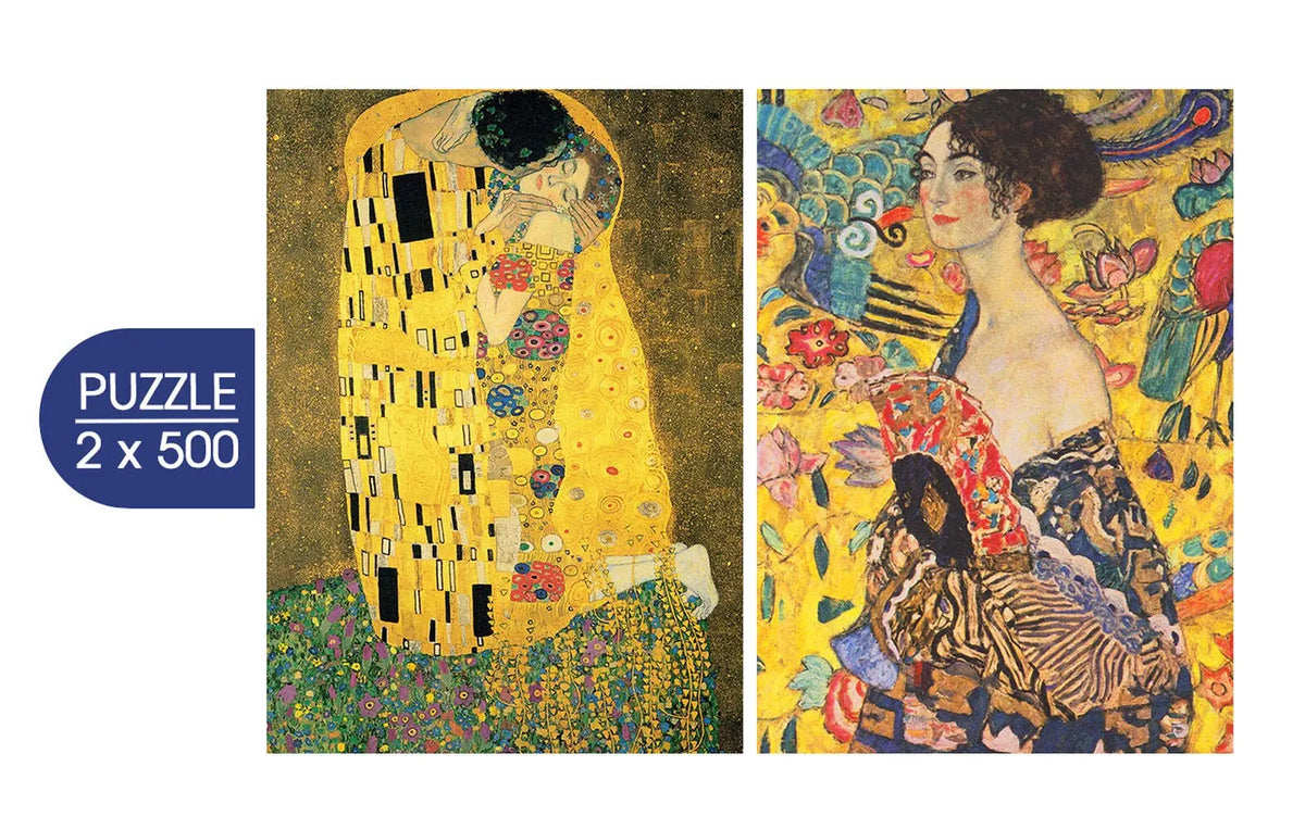 The Art of Klimt: The Kiss - Lady with a Fan - 500 Piece Jigsaw Puzzle (Grafika)