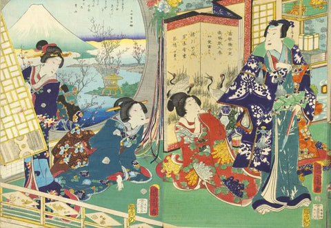 Artwork: Utagawa Kunichika - Prince Genji Visiting - 1000 Piece Jigsaw Puzzle (Grafika)