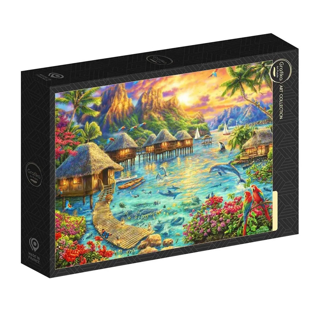 Box, turned right: Tropical Oasis - 1000 Piece Jigsaw Puzzle (Grafika)
