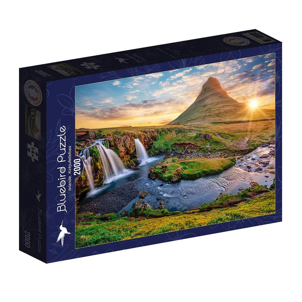 Box, turned left: Iceland, Kirkjufellsfoss - 2000 Piece Jigsaw Puzzle (Bluebird)