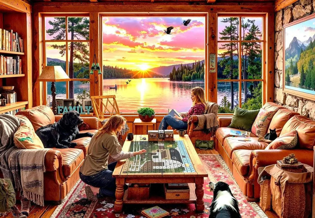 While Fishing - 1000 Piece Jigsaw Puzzle (Grafika) - Completed Puzzle