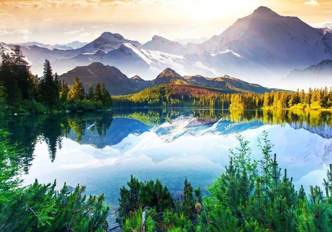 The Mountain Behind the Lake - 1000 Piece Jigsaw Puzzle (Grafika) - Completed Puzzle