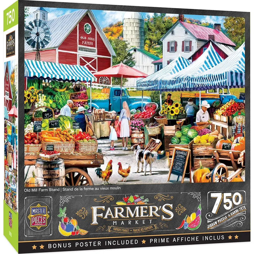 Box, turned right: Farmer's Market - Old Mill Farm Stall - 750 Piece Jigsaw Puzzle (Master Pieces)