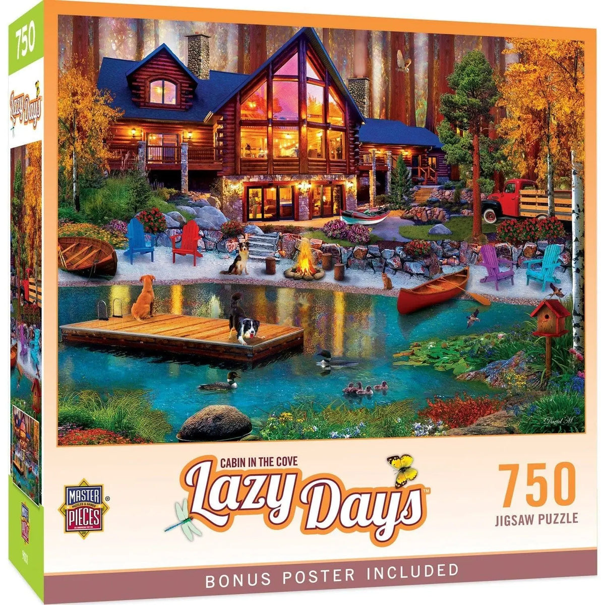 Box, turned right: Lazy Days - Cabin in the Cove - 750 Piece Jigsaw Puzzle (Master Pieces)