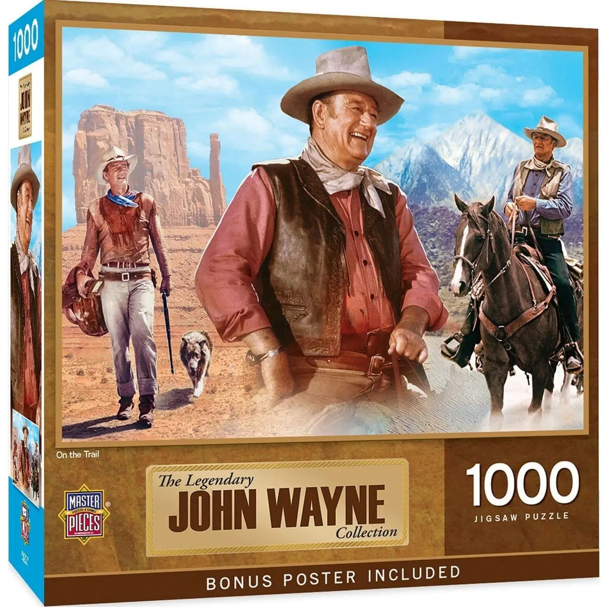 Box, turned left: John Wayne - On the Trail - 1000 Piece Jigsaw Puzzle (Master Pieces)