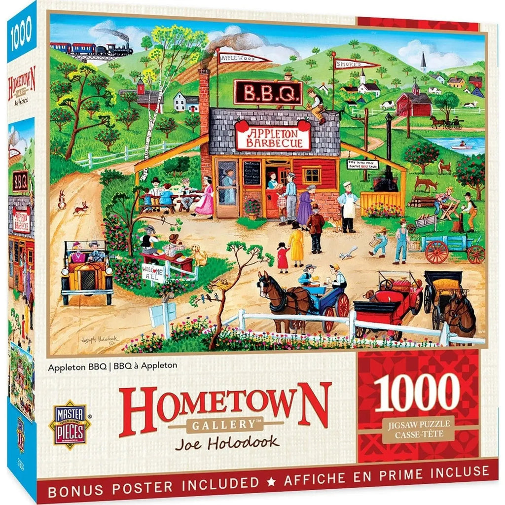 Box, straight on: Hometown Gallery - Appleton BBQ - 1000 Piece Jigsaw Puzzle (Master Pieces)