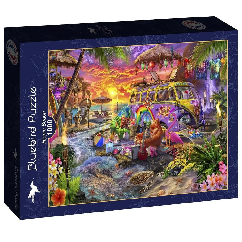 Box, turned right: Hippie Beach - 1000 Piece Jigsaw Puzzle (Bluebird)