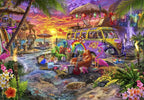 Hippie Beach - 1000 Piece Jigsaw Puzzle (Bluebird) - Completed Puzzle