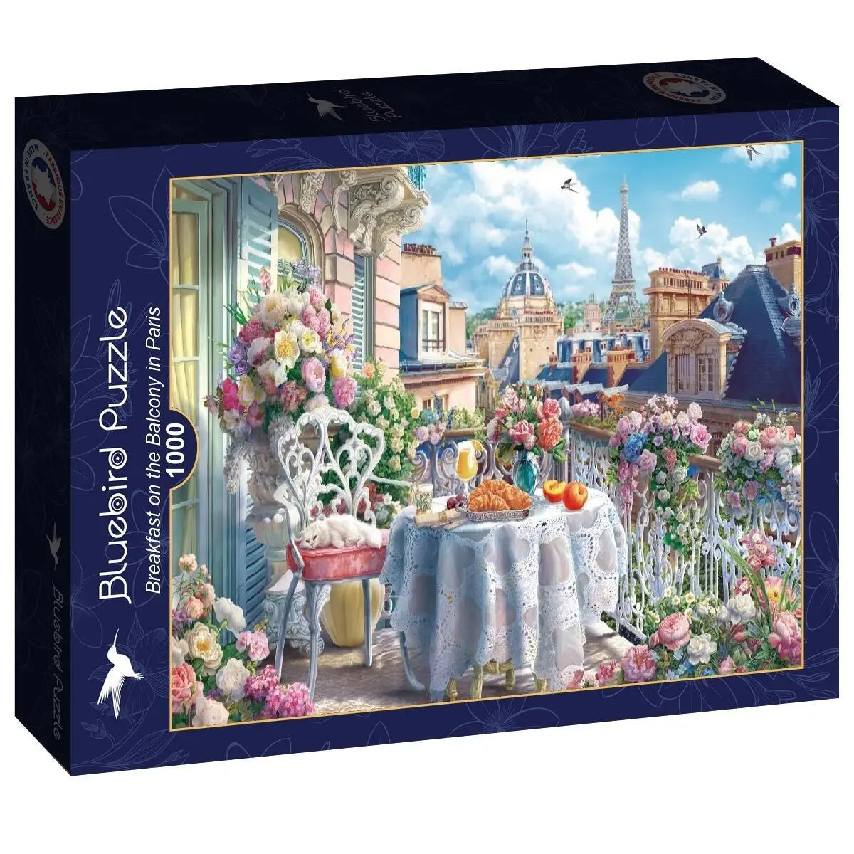 Box, straight on: Breakfast on the Balcony in Paris - 1000 Piece Jigsaw Puzzle (Bluebird)