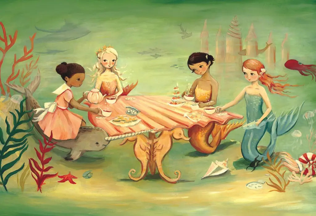 Dream World - Mermaid Tea Party - 60 Piece Jigsaw Puzzle (New York Puzzle Company) - Completed Puzzle