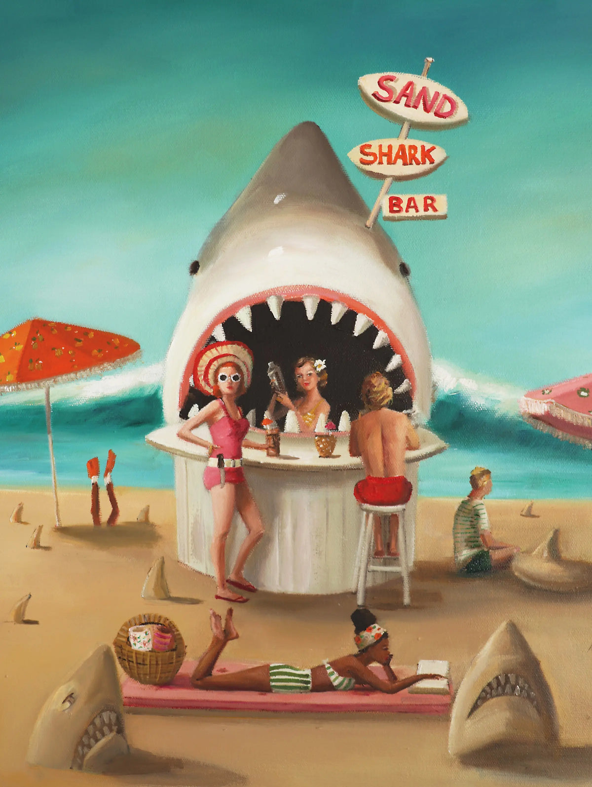 Artwork: Sand Shark Bar - 500 Piece Jigsaw Puzzle (New York Puzzle Company)