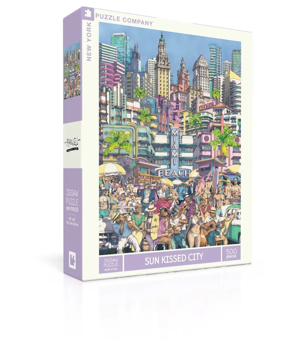 Box, turned right: Sun Kissed City - 500 Piece Jigsaw Puzzle (New York Puzzle Company)