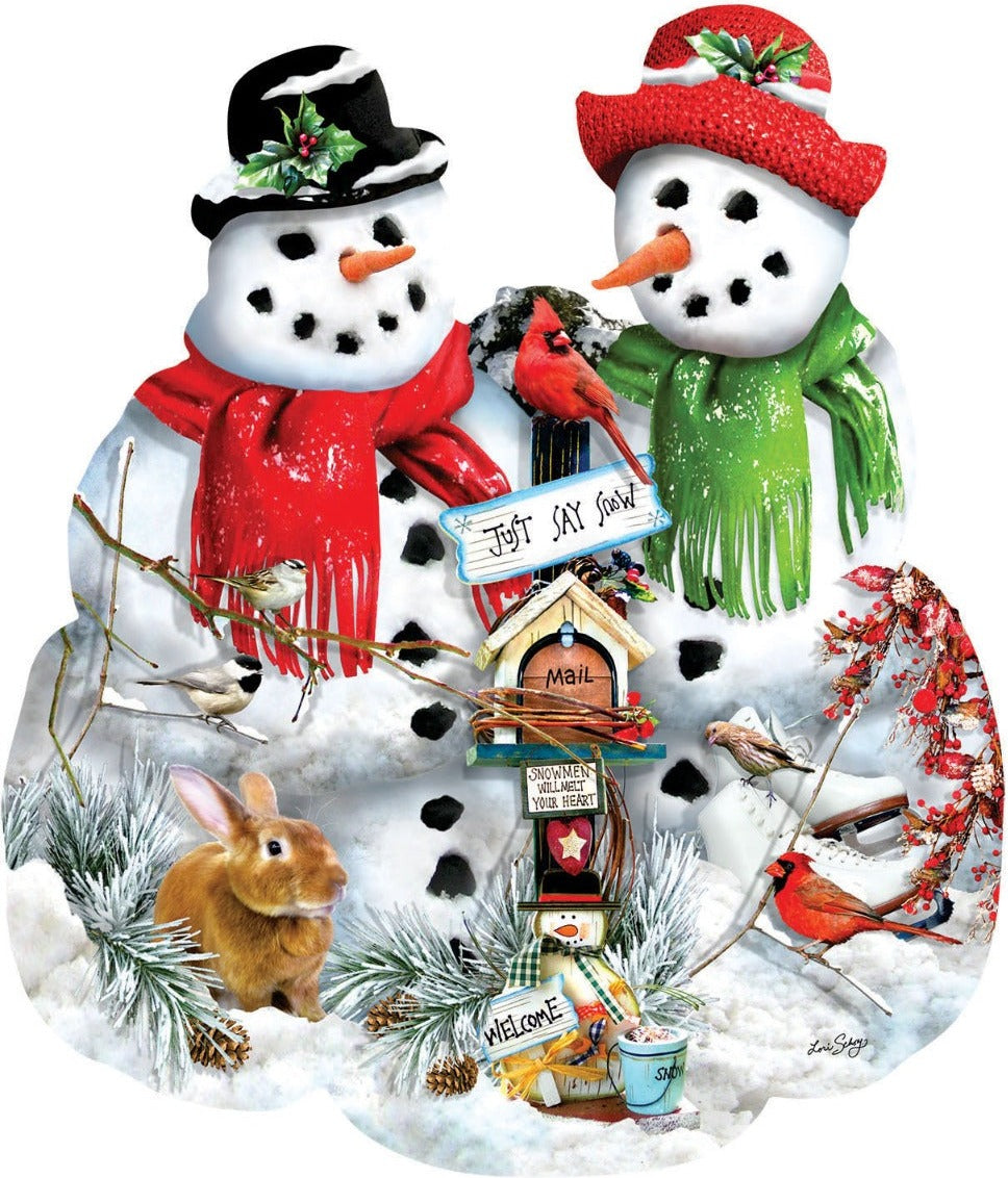 Artwork: Sunsout 97071 Snow Family 1000 piece jigsaw puzzle