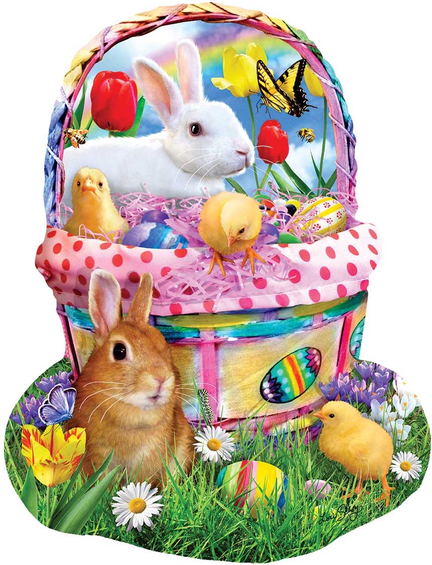 Artwork: Bunny's Easter Basket by Lori Schory – 97124 Piece Jigsaw Puzzle (Sunsout)