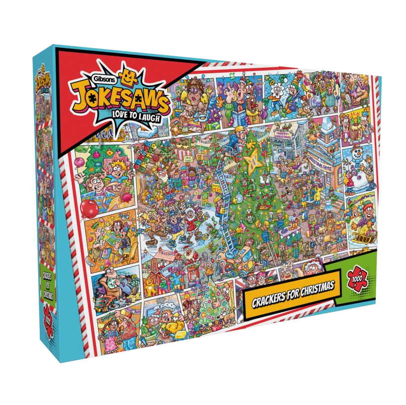 Jokesaw: Crackers for Christmas by Phil Dobson – 1000 Piece Jigsaw Puzzle (Gibsons)