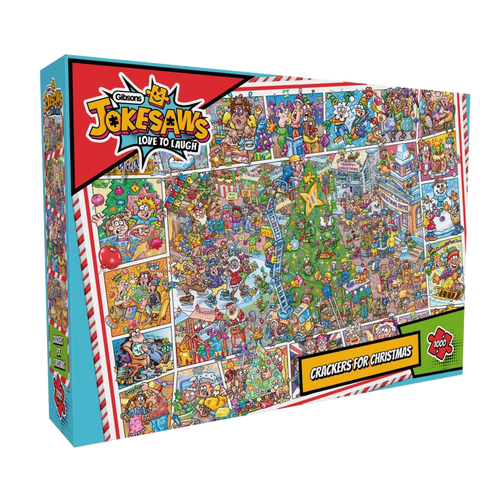 Jokesaw: Crackers for Christmas by Phil Dobson – 1000 Piece Jigsaw Puzzle (Gibsons) - Completed Puzzle