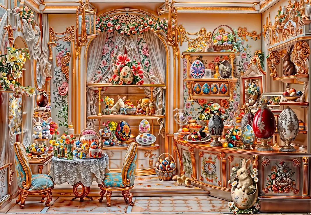 The Tea Room - 1000 Piece Jigsaw Puzzle (Grafika) - Completed Puzzle