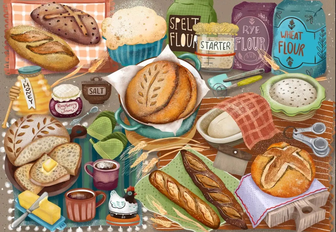 Homemade Bread - 1000 Piece Jigsaw Puzzle (Grafika) - Completed Puzzle