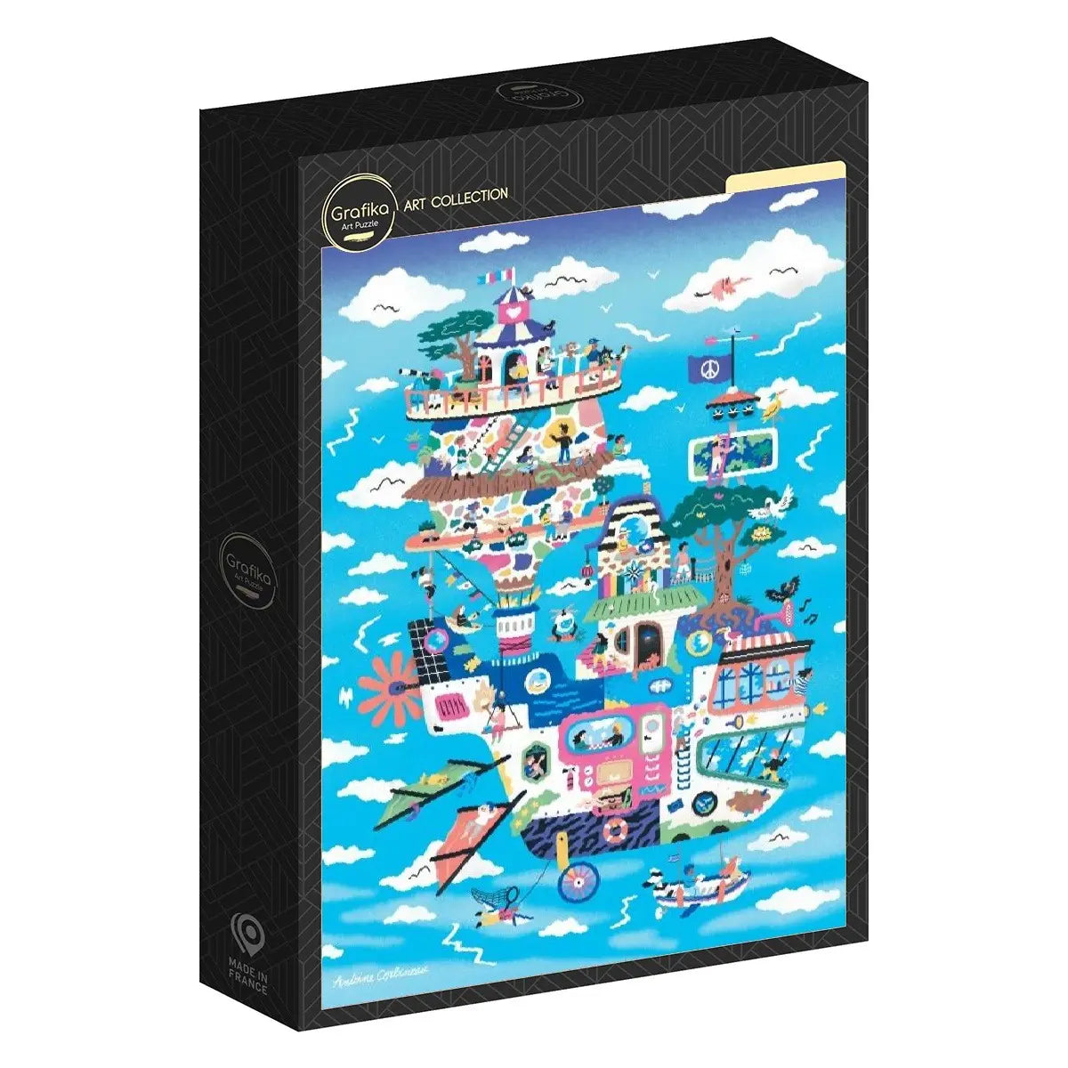 Box, turned right: Airship - 1000 Piece Jigsaw Puzzle (Grafika)