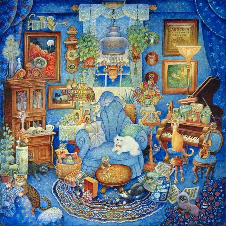 Blue Room - 1000 Piece Jigsaw Puzzle (Grafika) - Completed Puzzle