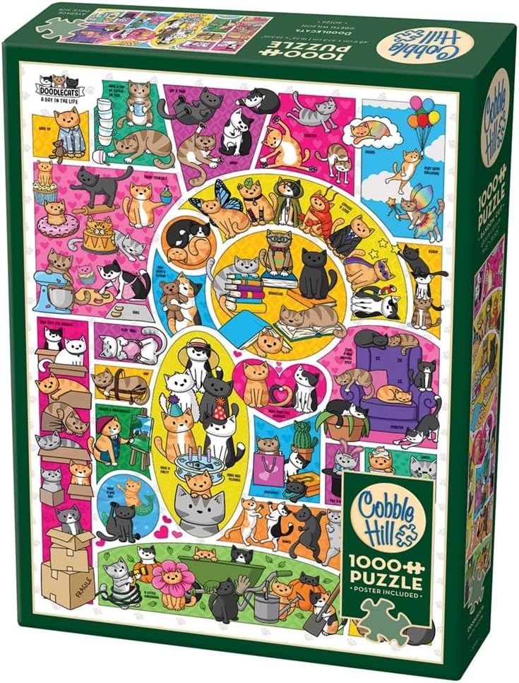 Doodlecats: A Day in the Life - 1000 Piece Jigsaw Puzzle (Cobble Hill)