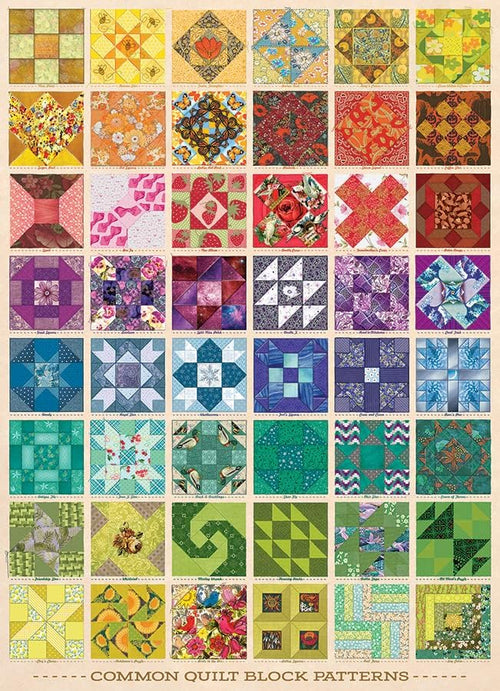 Common Quilt Block Patterns - 1000 Piece Jigsaw Puzzle (Cobble Hill)