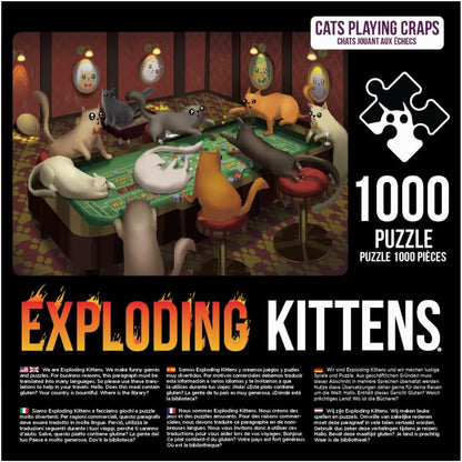 Exploding Kittens - Cats Playing Craps - 1000 Piece Jigsaw Puzzle