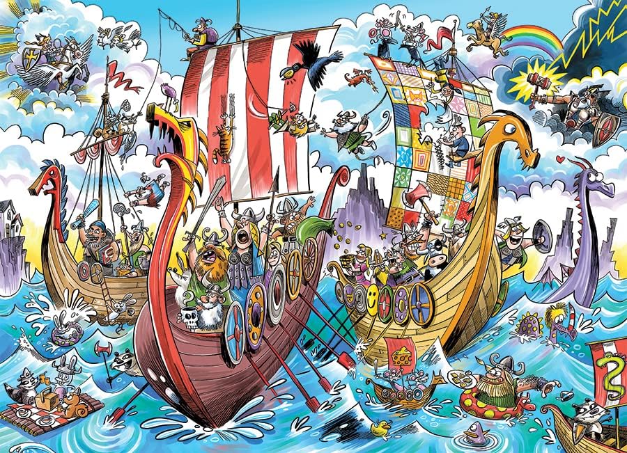DoodleTown: Viking Voyage by Dave Whamond - 1000 Piece Jigsaw Puzzle (Cobble Hill)