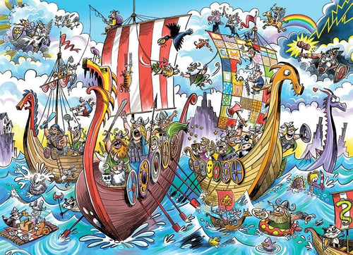 DoodleTown: Viking Voyage by Dave Whamond - 1000 Piece Jigsaw Puzzle (Cobble Hill)