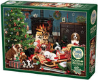Christmas Puppies by the Fireside - 1000 Piece Jigsaw Puzzle (Cobble Hill)