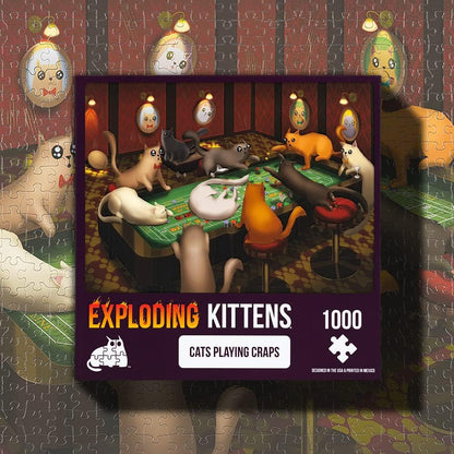 Exploding Kittens - Cats Playing Craps - 1000 Piece Jigsaw Puzzle