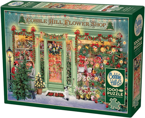 Christmas Flower Shop - 1000 Piece Jigsaw Puzzle (Cobble Hill) - Completed Puzzle