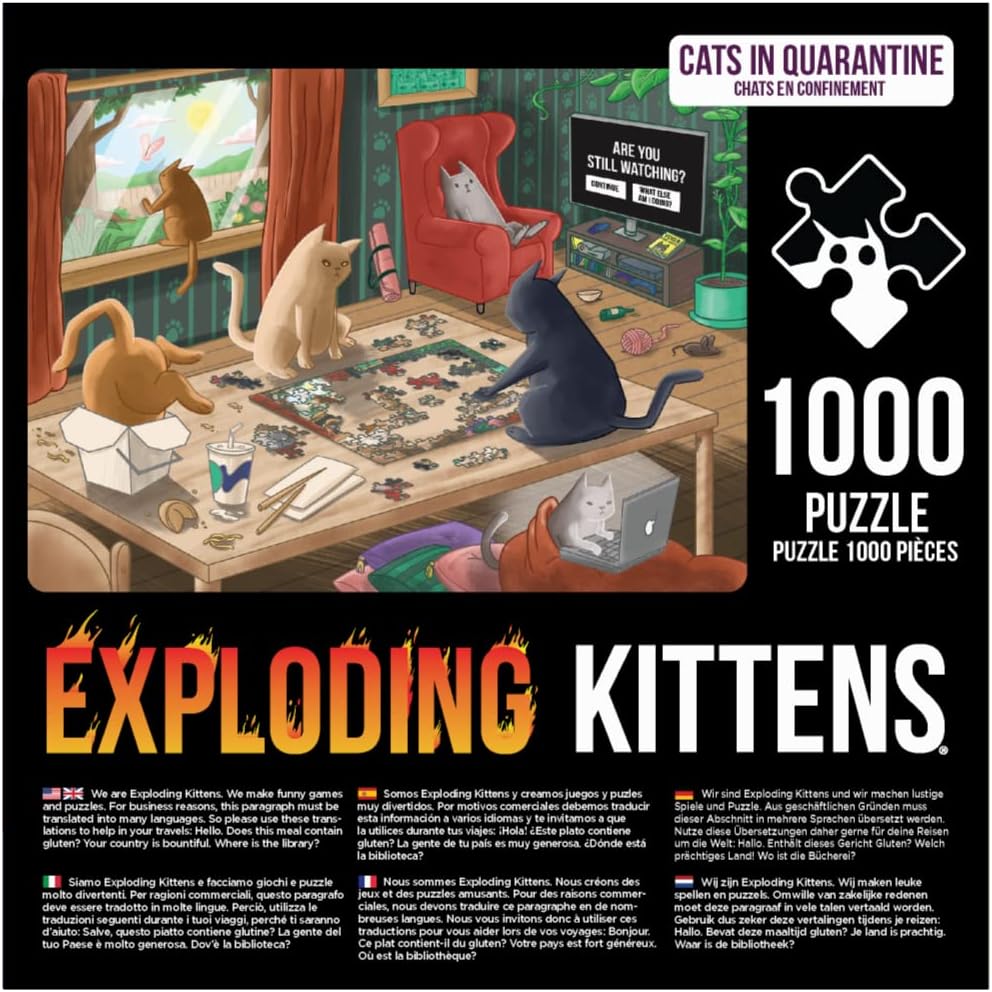 Exploding Kittens - Cats in Quarantine - 1000 Piece Jigsaw Puzzle