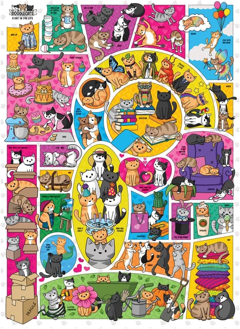Doodlecats: A Day in the Life - 1000 Piece Jigsaw Puzzle (Cobble Hill)