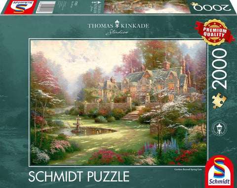 Gardens beyond Spring Gate by Thomas Kinkade – 2000 Piece Jigsaw Puzzle (Schmidt)
