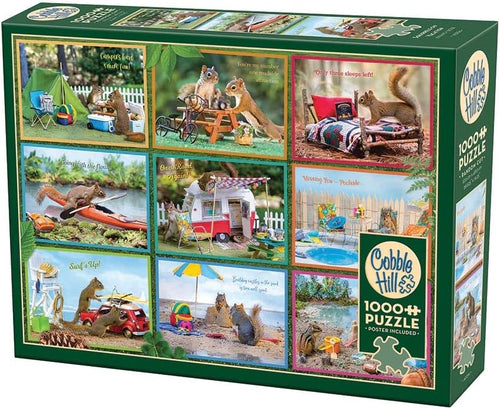 Squirrels on Vacation - 1000 Piece Jigsaw Puzzle by Nancy Rose (Cobble Hill) - Completed Puzzle