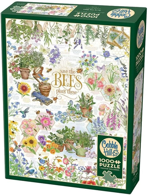 Save the Bees, Plant These by Jane Shasky - 1000 Piece Jigsaw Puzzle (Cobble Hill) - Completed Puzzle