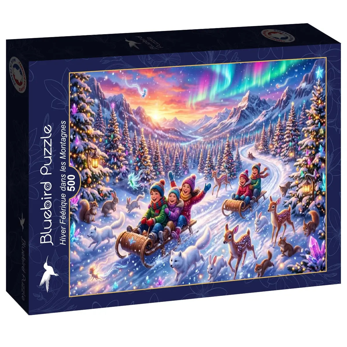 Box, turned left: Enchanted Winter in the Mountains - 500 Piece Jigsaw Puzzle (Bluebird)
