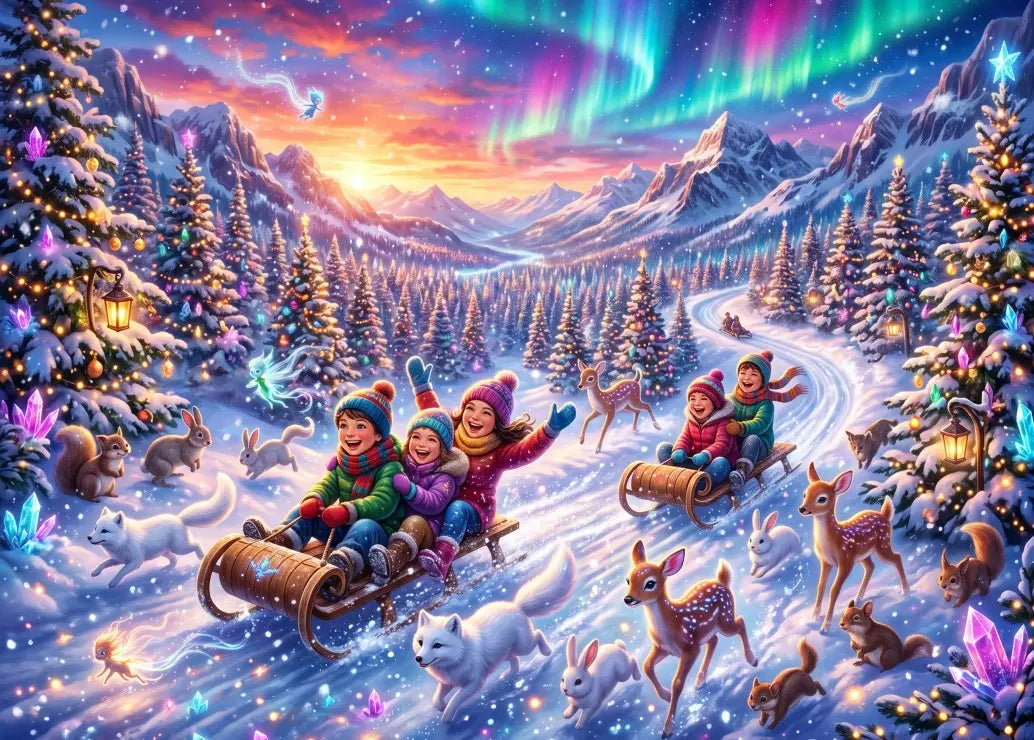 Enchanted Winter in the Mountains - 500 Piece Jigsaw Puzzle (Bluebird) - Completed Puzzle