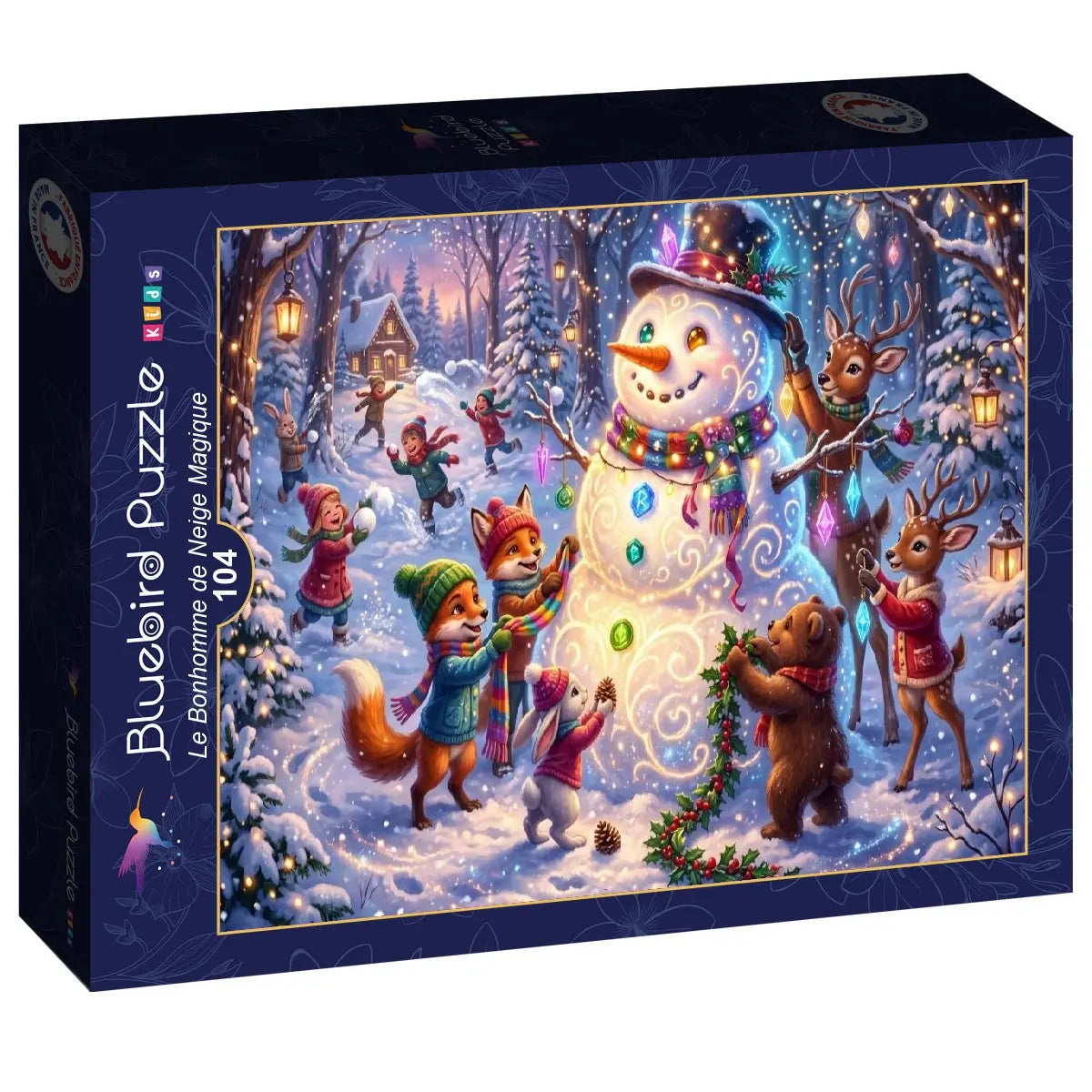 Box, turned right: The Magic Snowman - 104 Piece Jigsaw Puzzle (Bluebird)
