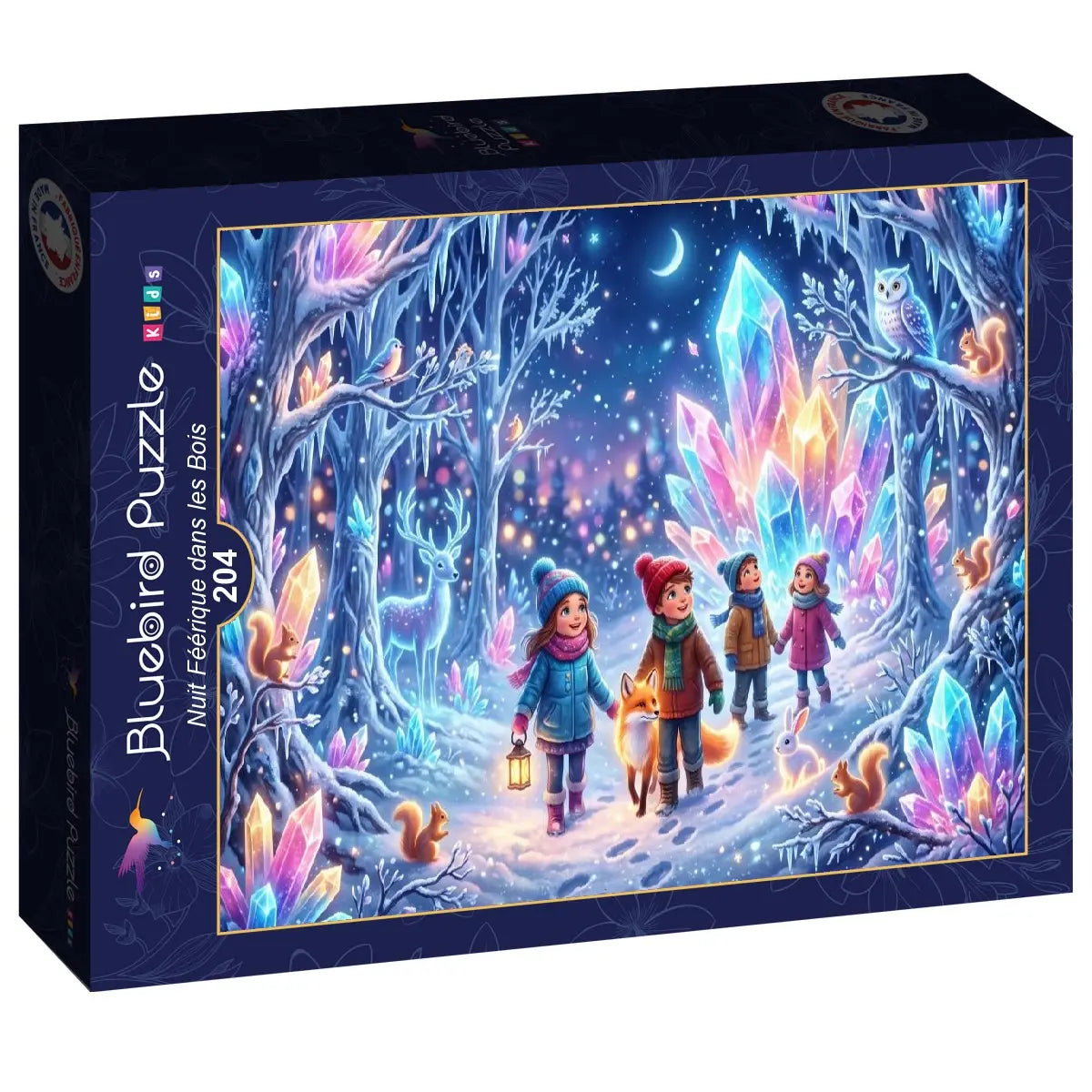 Box, turned left: Enchanted Night in the Woods - 204 Piece Jigsaw Puzzle (Bluebird)
