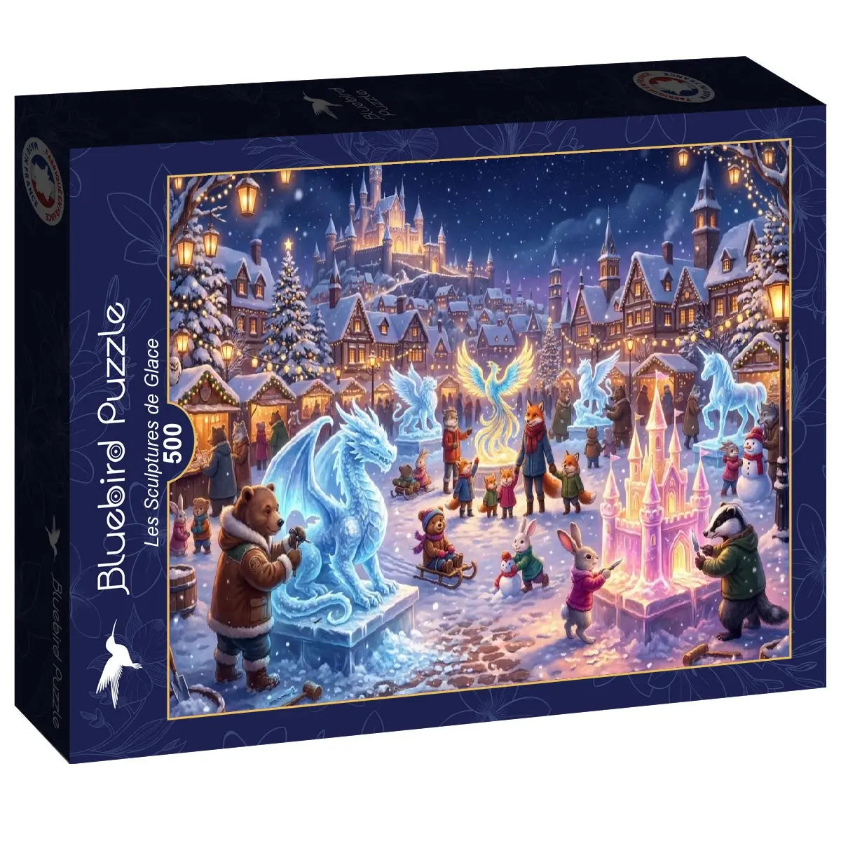 Box, turned right: Ice Sculptures - 500 Piece Jigsaw Puzzle (Bluebird)