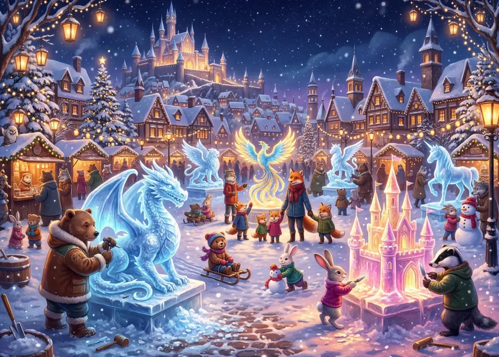 Ice Sculptures - 500 Piece Jigsaw Puzzle (Bluebird) - Completed Puzzle