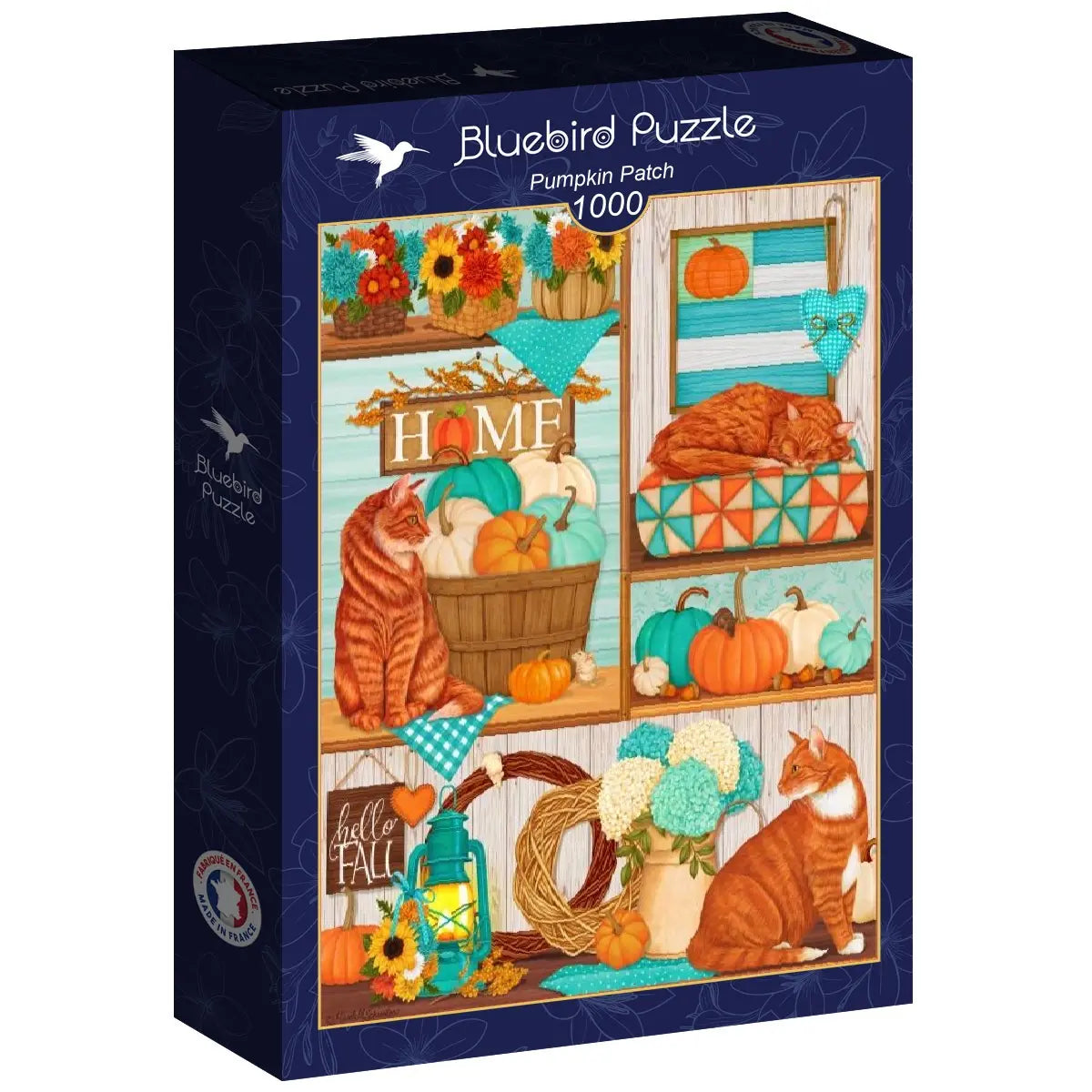Box, turned right: Pumpkin Patchwork - 1000 Piece Jigsaw Puzzle (Bluebird)