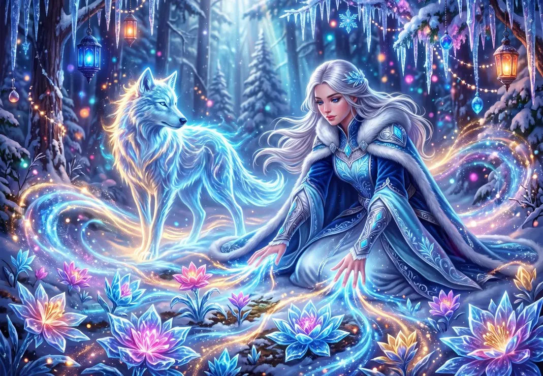 The Kingdom of Snow Flowers - 1000 Piece Jigsaw Puzzle (Bluebird) - Completed Puzzle