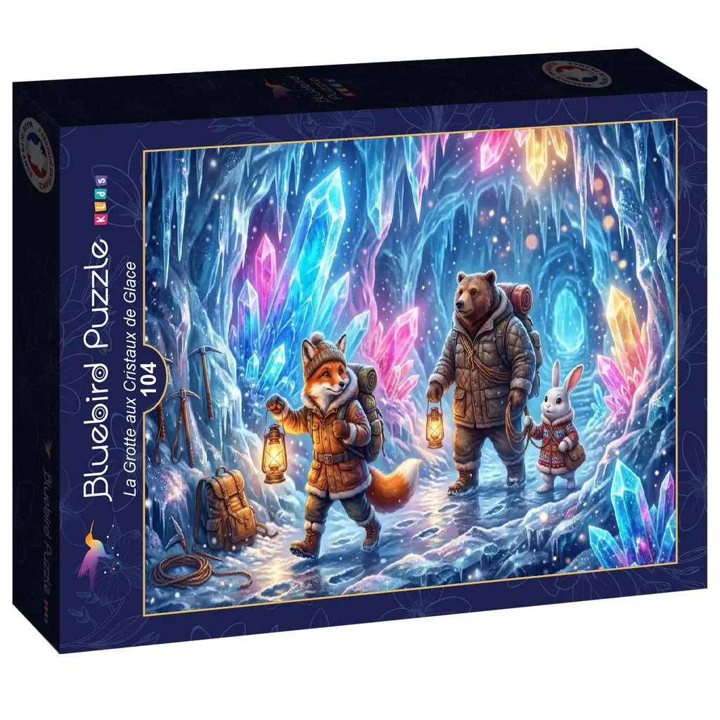 Box, turned left: The Ice Crystal Cave - 104 Piece Jigsaw Puzzle (Bluebird)